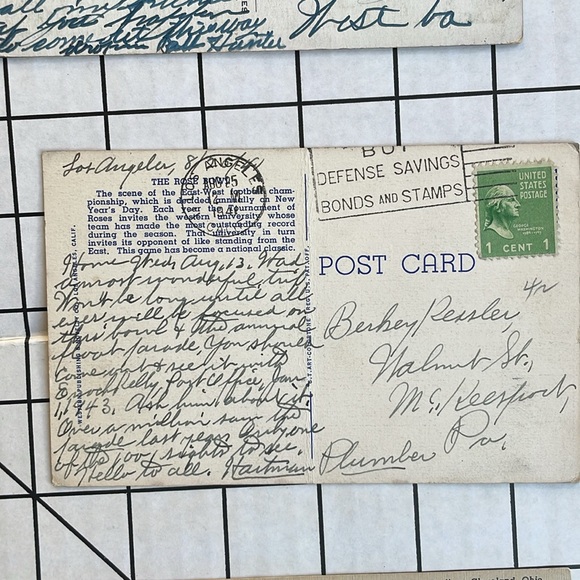 Vintage postcards ca 1940's, Olympic Village in LA; Rose Bowl, Municipal Stadium - Picture 8 of 12